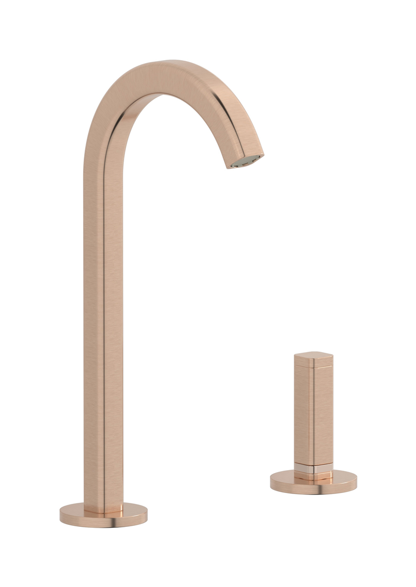 Смеситель для раковины на 2 отверстия WE ARE IB ei394sr_1 Brushed Rose Gold Elio