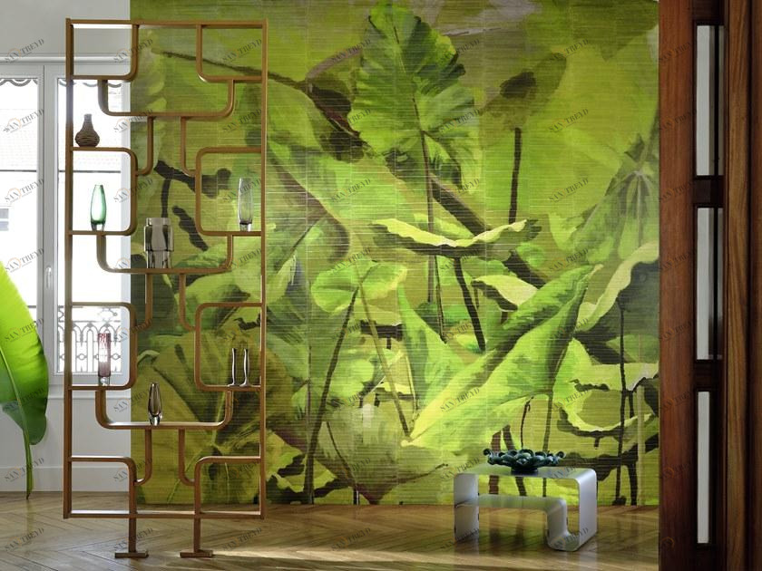 Élitis Панорамные моющиеся виниловые обои тропические Anguille big croco legend sun-id-1473843