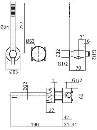 Quadrodesign Смеситель для душа с ручным душем Hb sun-id-1430124 - Вид №1