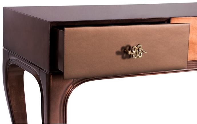 KOKET Прямоугольная кожаная консоль с ящиками sun-id-1427057 - Вид №6