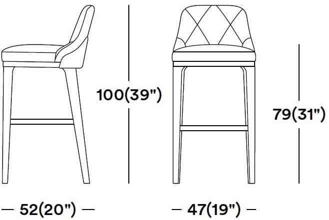Tirolo Табурет из массива дерева и ткани со спинкой Gill 070 sg - Вид №6