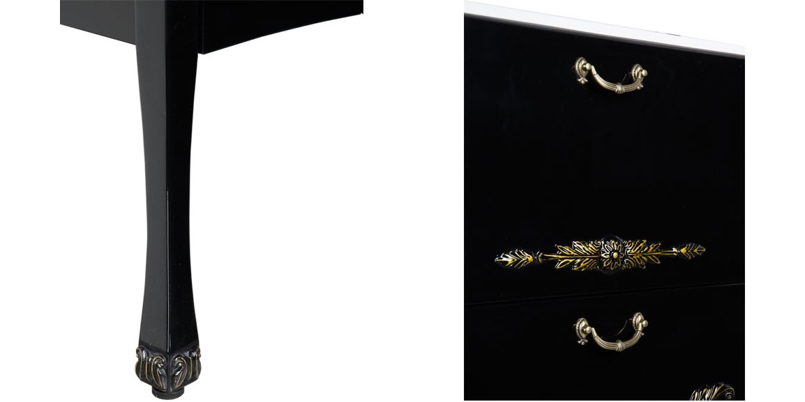 Комплект мебели Aquanet Виктория 120 черный/золото 00184414 - Вид №6