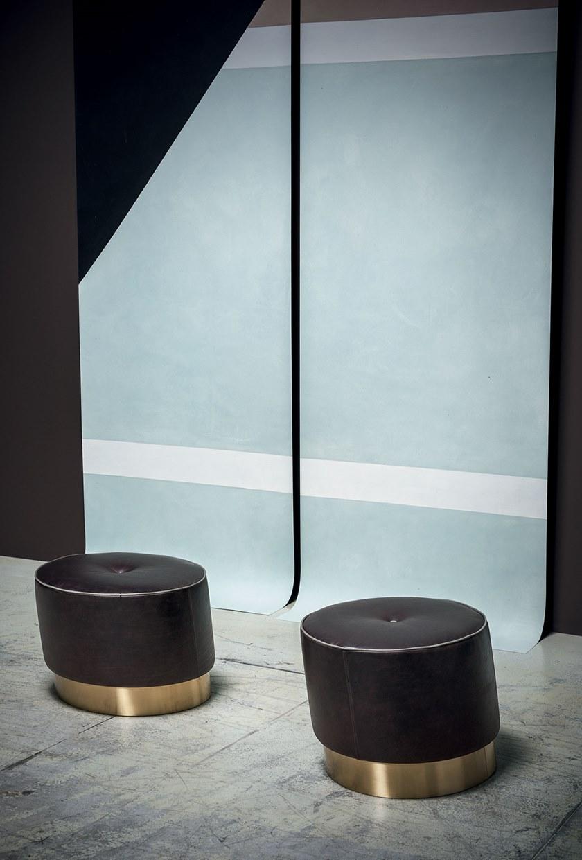 BAXTER Круглый кожаный пуф Anais sun-id-1455057 - Вид №2