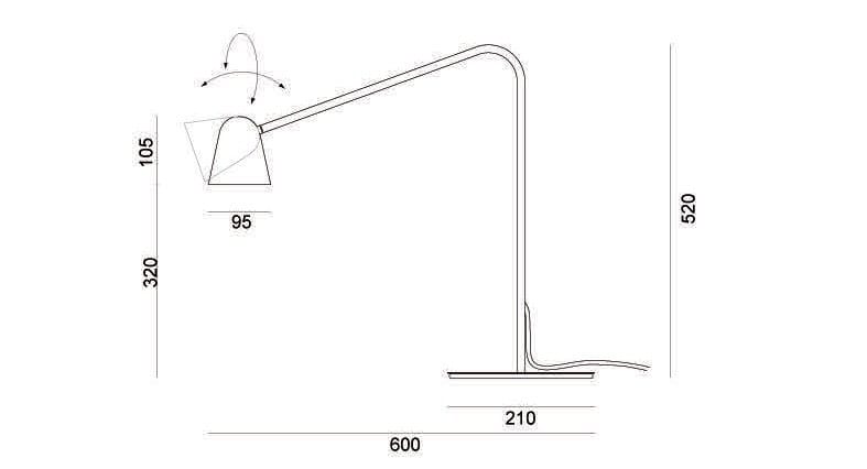 Стальная регулируемая светодиодная настольная лампа Formagenda Chaplin ARCH-00064240 - Вид №15