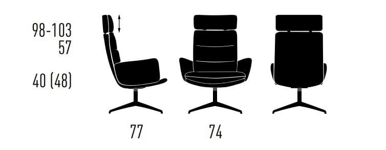 Спицевое вращающееся кресло с подголовником KFF Arva ARCH-00026353 - Вид №6