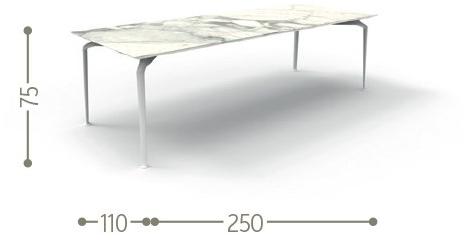 Talenti Садовый стол из керамогранита Cruise alu Crualutp25050 - Вид №4