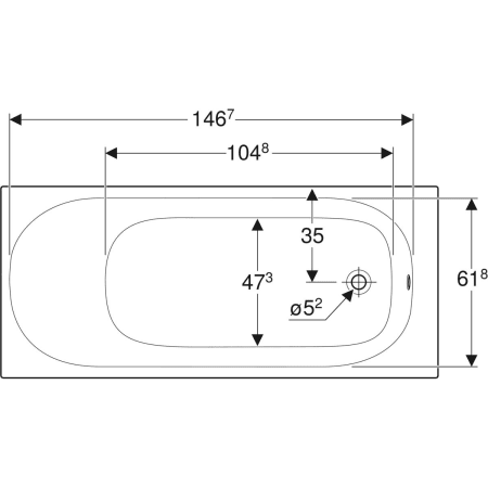 554.042.01.1 Прямоугольная ванна Geberit Soana, узкий край Geberit  - Вид №12