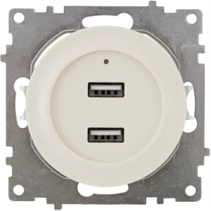 Розетка Onekeyelectro USB двойная встраиваемая с подсветкой цвет бежевый