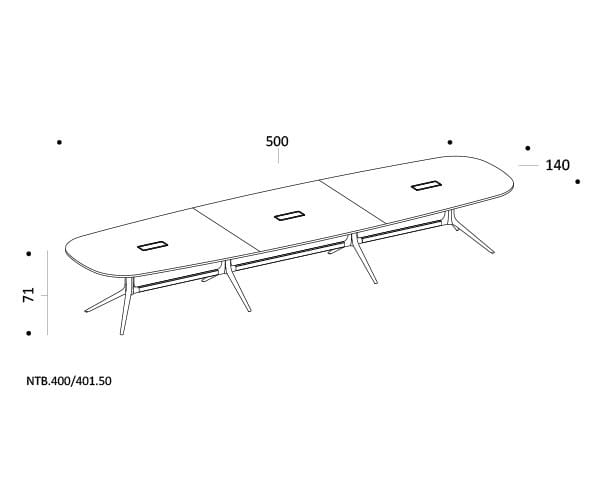 Регулируемый по высоте прямоугольный стол для совещаний с системой кабельной втулки ICF NoTable ARCH-00036629 - Вид №20