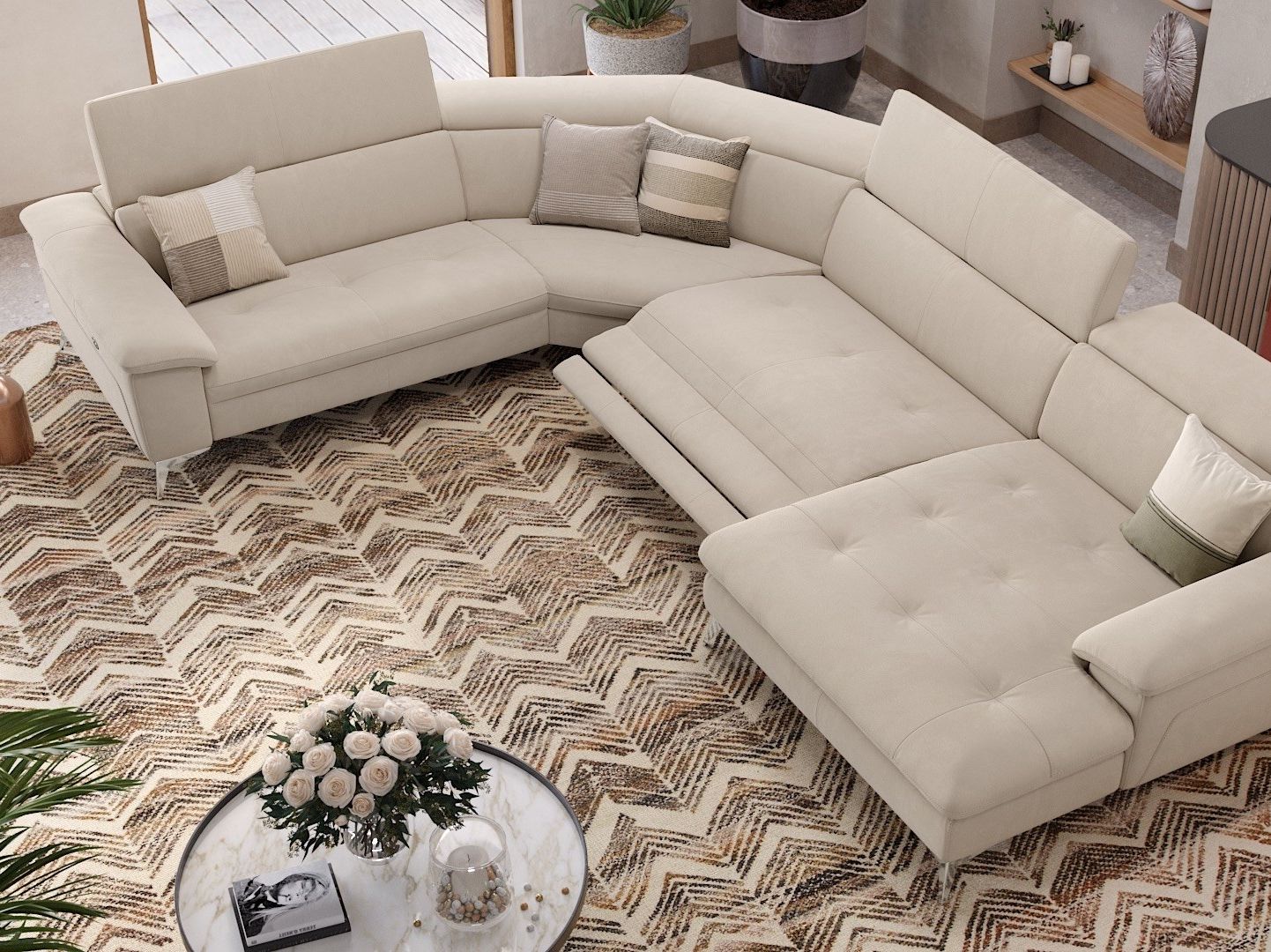 Тканевый диван с полуостровом Sofanella Stella ARCH-00099651 - Вид №3