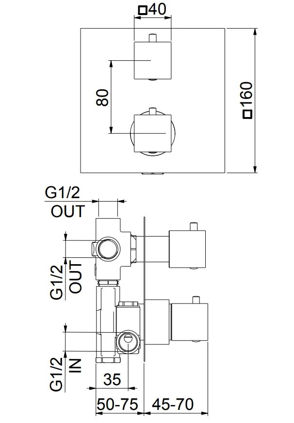 PE970903560 Смеситель для душа термостатический Webert Pegaso - Вид №1