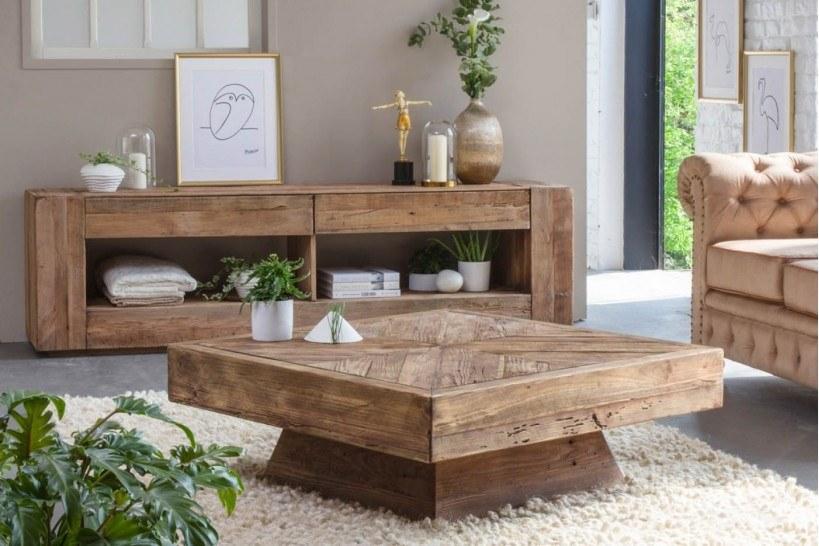 Arrediorg.it® Низкий квадратный журнальный столик из массива дерева Woodside Ah702-1 table  - Вид №6