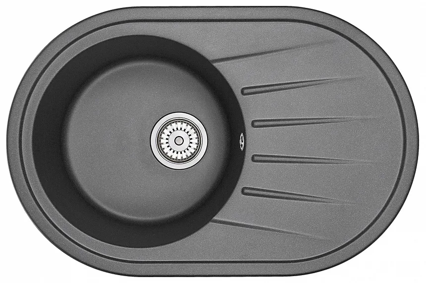 7601, ЧЁРНЫЙ, кухонная мойка, СтандАРТ кварц