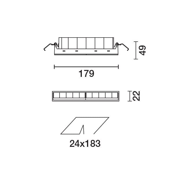 Алюминиевая встраиваемая настенная шайба для столешниц iGuzzini Laser Blade XS ARCH-00056649 - Вид №10