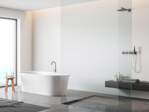 Прозрачное стекло, выгравированное с одной стороны, с текстурой