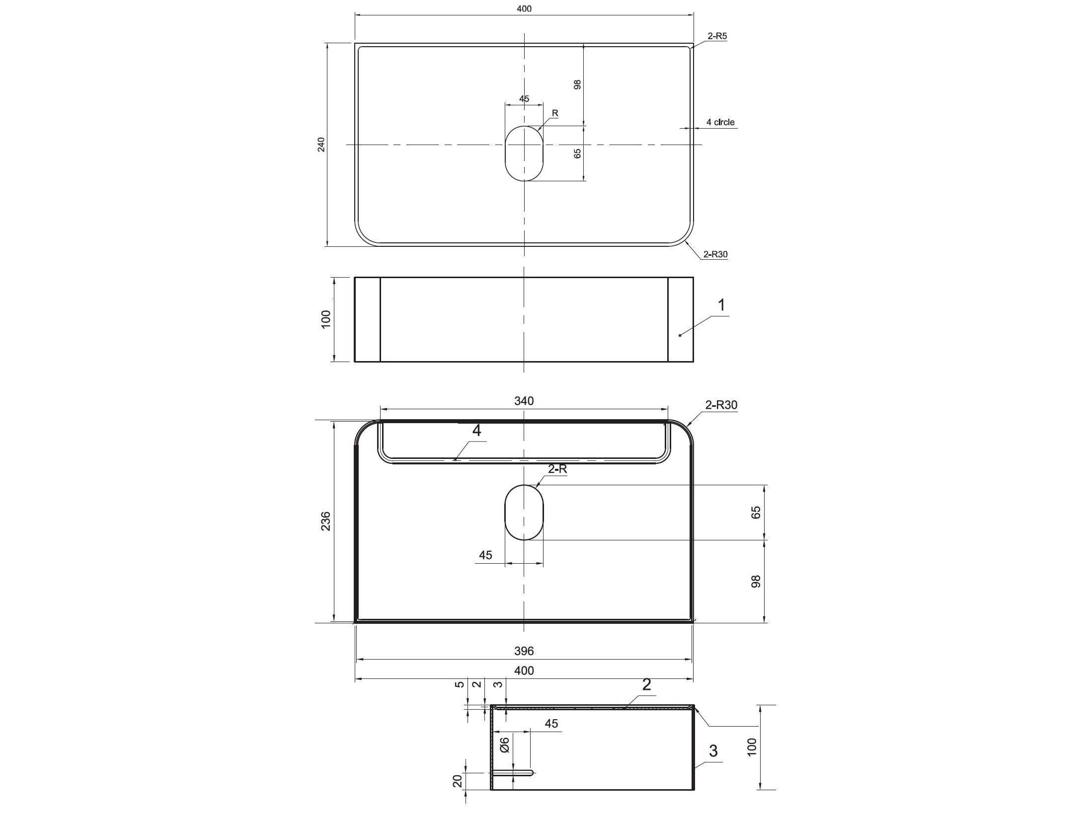 Столешница из нержавеющей стали JEE-O JEE-O BASE FOR BASIN MIDDLE ARCH-00075867 - Вид №4