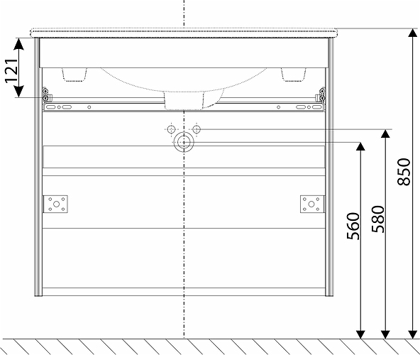 47386 Комплект мебели IFO Sense, с двумя дверцами, компактный, Ш = 900 мм, Ш1 = 922 мм, белый  - Вид №5