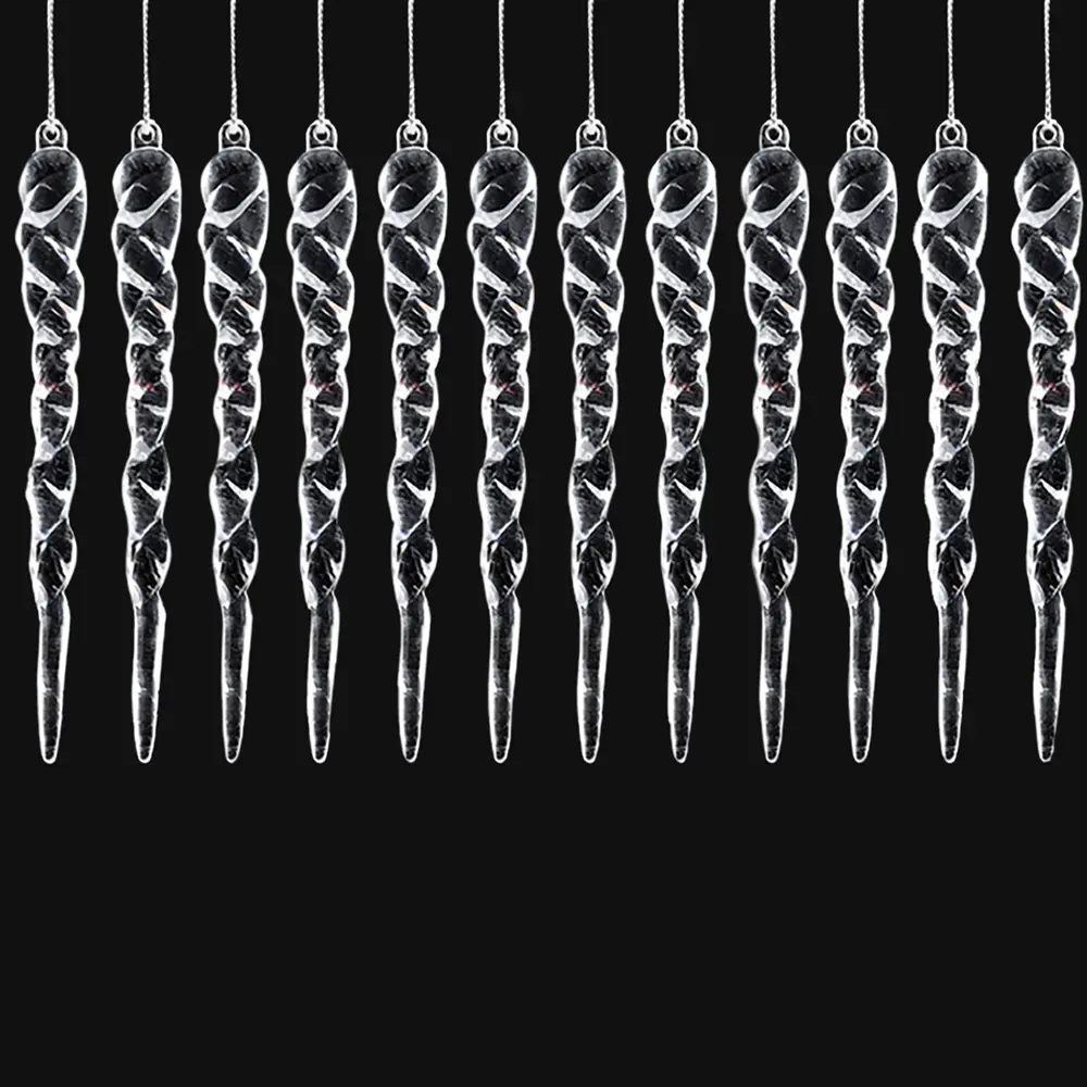 89381699 Украшение елочное Сосульки прозрачный 12 шт. STLM-1360593 Santreyd  - Вид №3