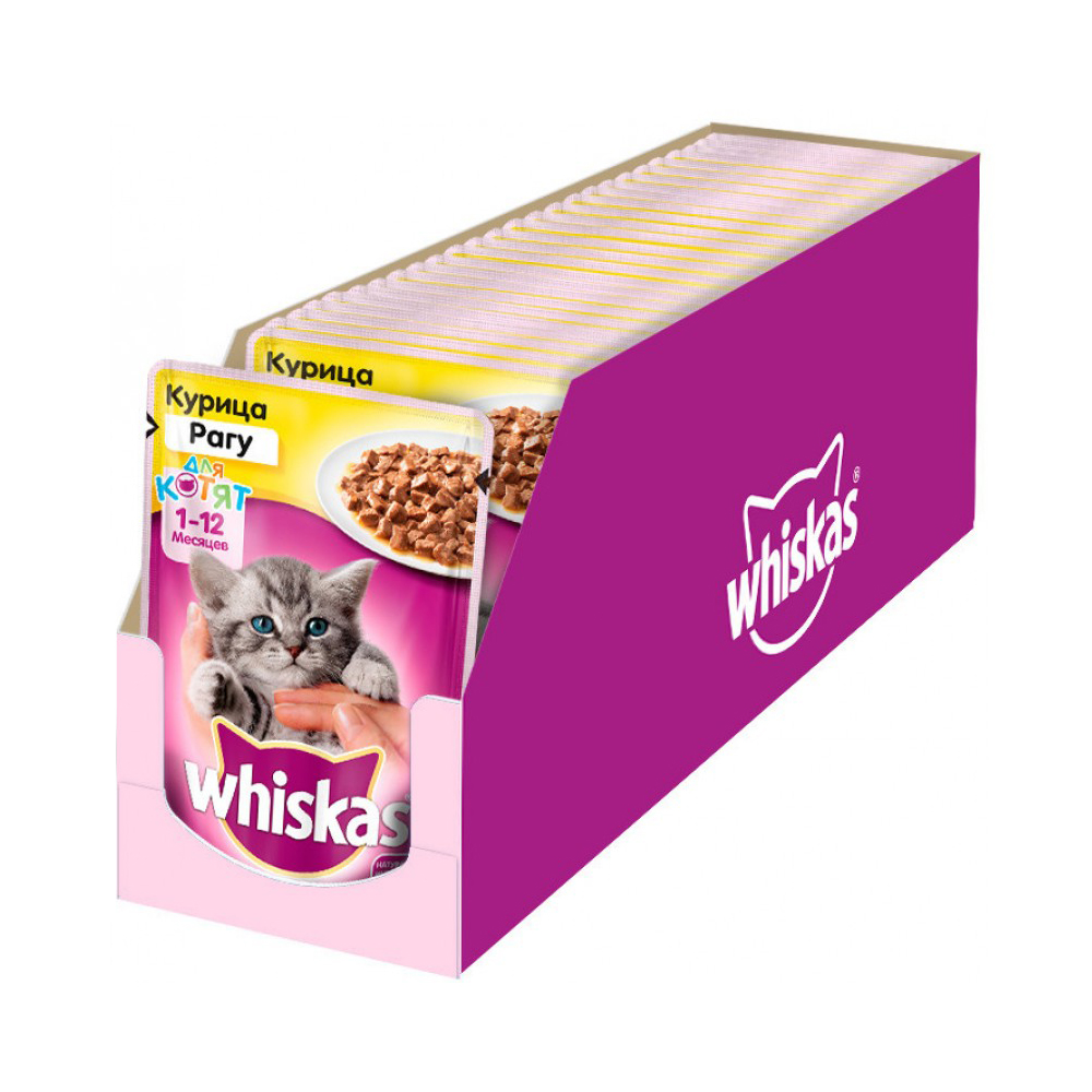 Т00007472*28 Корм для котят курица рагу пауч 85г (упаковка - 28 шт) WHISKAS 