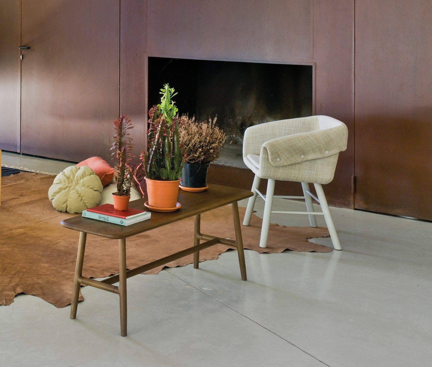 Деревянная скамейка / журнальный столик SANCAL обнаженная ARCH-00068475 - Вид №2