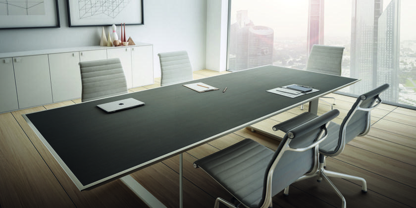 IFT Прямоугольный стол для переговоров из алюминия и дерева 45/90 sun-id-1487921 - Вид №1