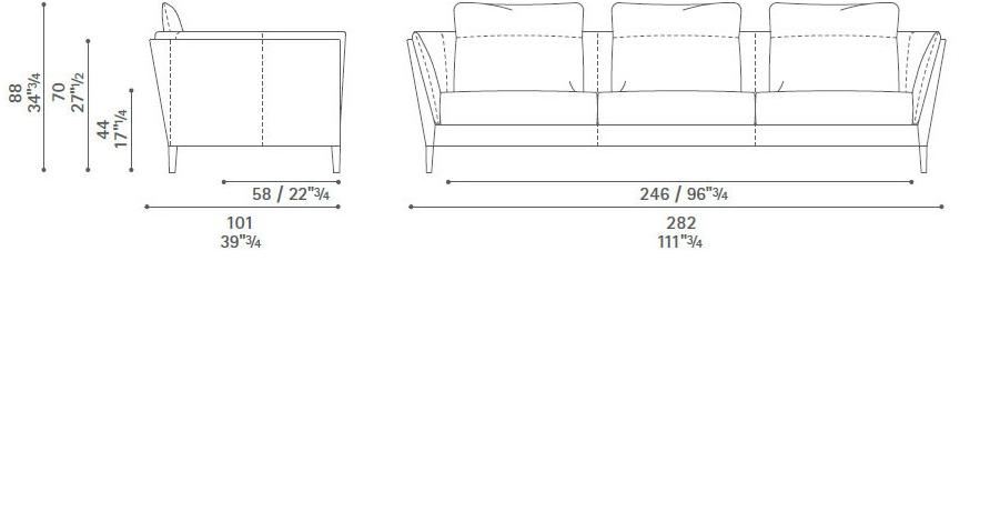Poltrona Frau 3-х местный кожаный диван La collezione - divani e poltrone sun-id-1362621 - Вид №6