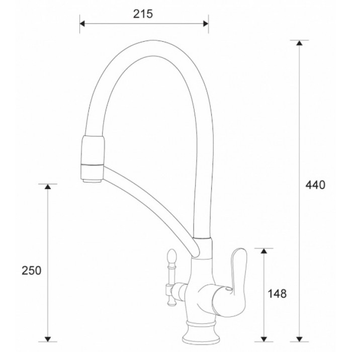 Zorg ZR 346-6 YF Смеситель для кухни Zorg 440х215 мм  - Вид №2