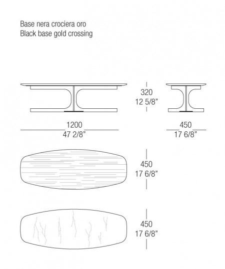 MisuraEmme Журнальный столик из мрамора с основанием 4 звезды sun-id-1382061 - Вид №5