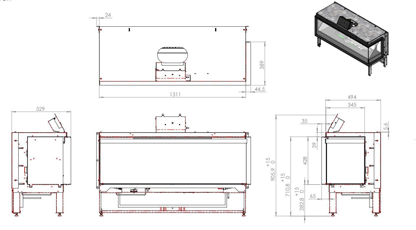Голографический камин KALFIRE E-ONE 130C ARCH-00049943 - Вид №6