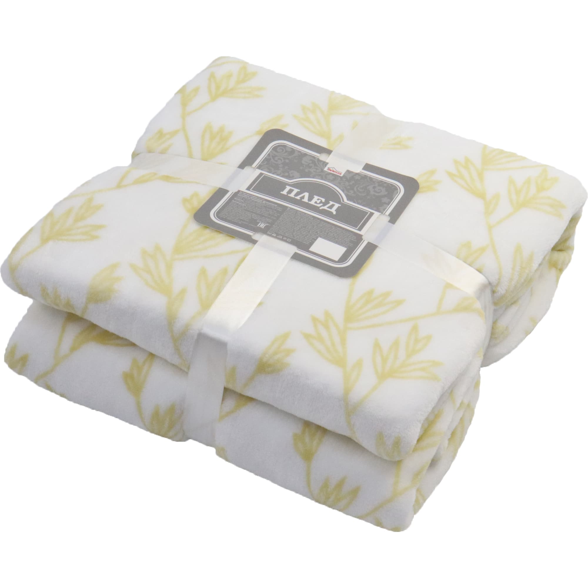 84378925 Плед «» 180x200 см фланель цвет желтый Fern Santreyd