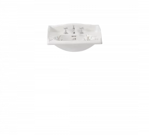 Gentry Home Таз большой белый Victorian Садовый узор GH101246