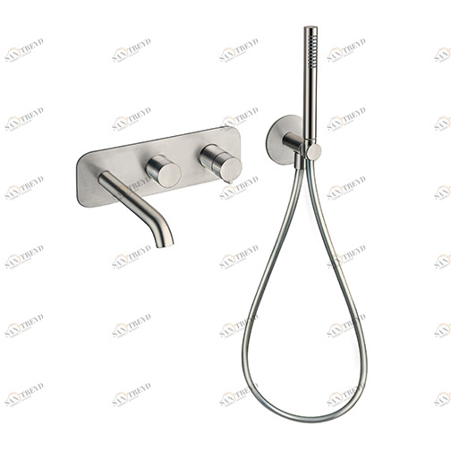 CRIRX103 Внешние части прогрессивного смесителя для ванны / душа для CRICS100 (правая сторона) - CRICS101 (левая сторона) с переключателем на 3 выхода, гибким шлангом LONG LIFE, ручным душем против известкового налета Cristina Rubinetterie 