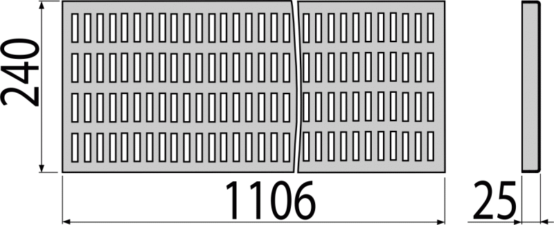 Защитная решетка для промышленных трапов APR1 с выпуском из нержавеющей стали AISI 304 ALCAPLAST APR11134 - Вид №1