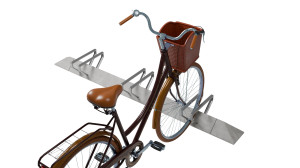 Стойка для велосипедов из оцинкованной стали и бетона