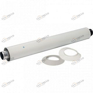 Труба дымохода STOUT коаксиальная 60/100  854 мм с проходом через стену и оконечником SCA6010000830