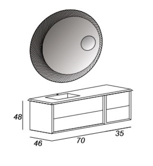 Мебель для ванной CEZARES BELLAGIO 105 Light Green Stone - Вид №2