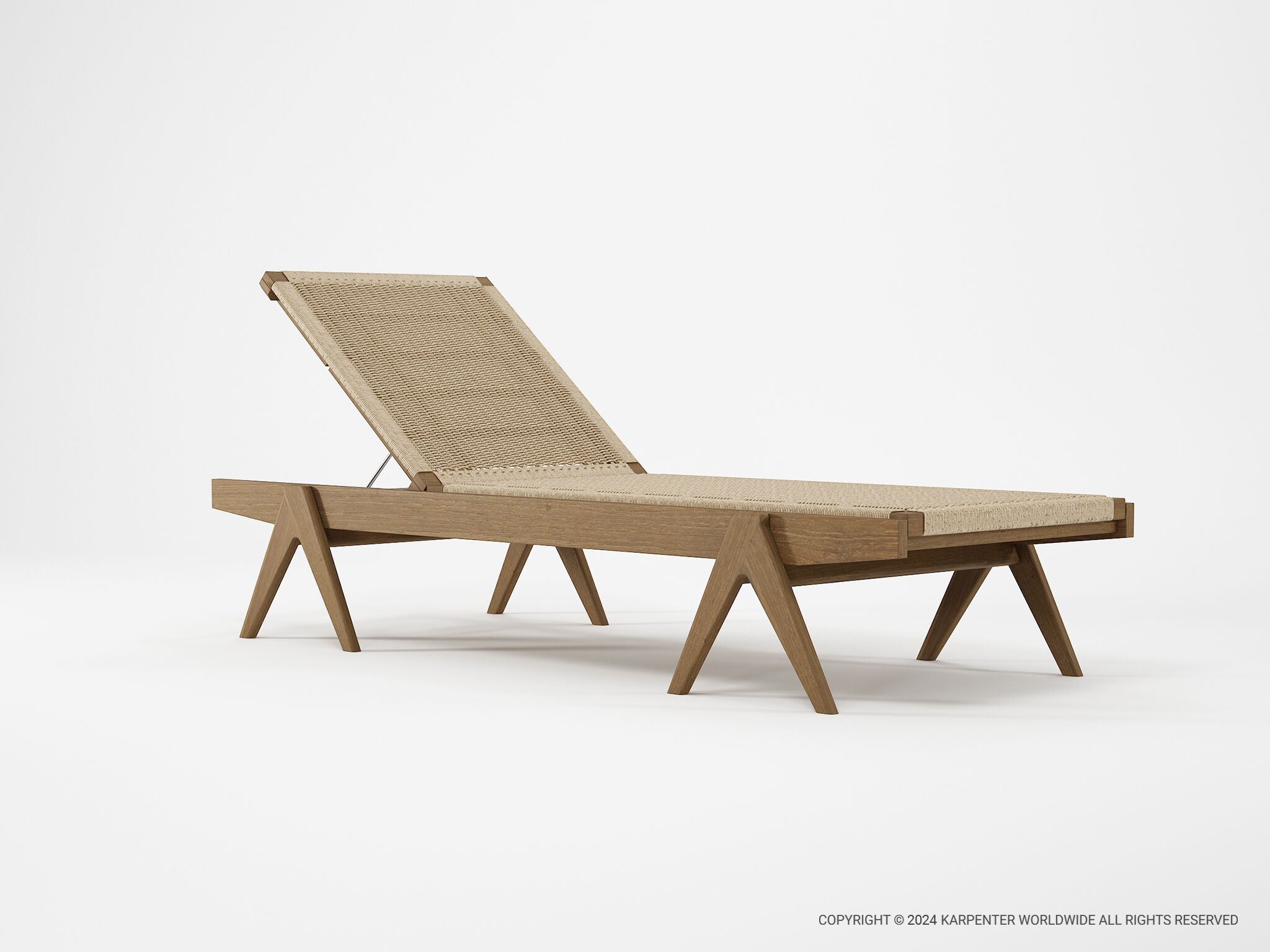 Садовая кровать с откидной спинкой из тикового дерева KARPENTER Tribute Outdoor ARCH-00043048 - Вид №3