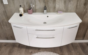 WUA351216(722/161) Puris Vuelta, тумба под раковину 1200 мм, цвет белый высокоглянцевый