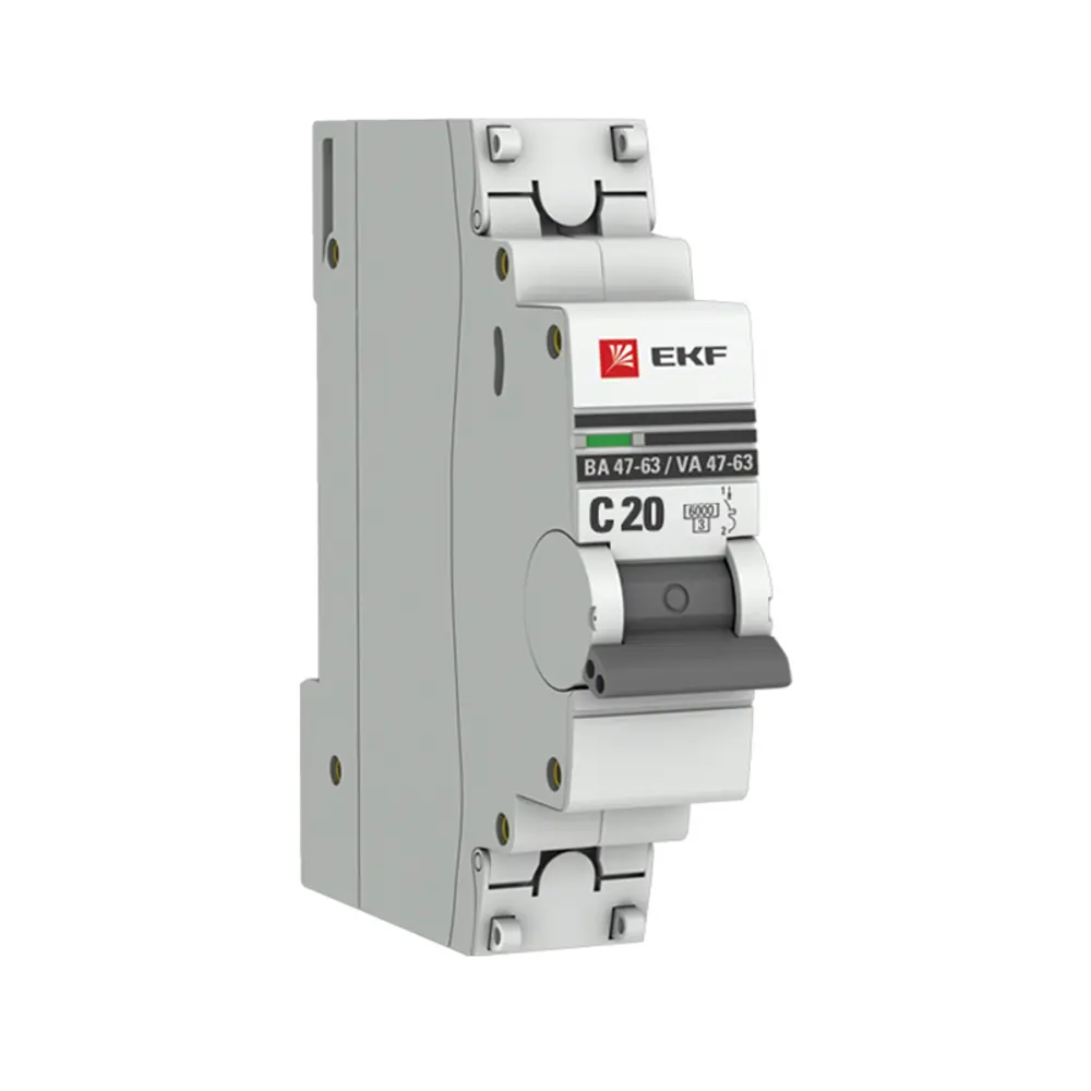 Автоматический выключатель EKF PROxima ВА47-63 1P C20 А 6 кА mcb4763-6-1-20C-pro 82421199 STLM-2120328 