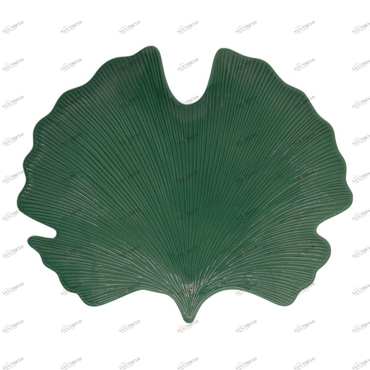 Блюдо фарфоровое сервировочное зеленое "Мадагаскар" EASY LIFE МАДАГАСКАР 00-3947035 Зеленый 