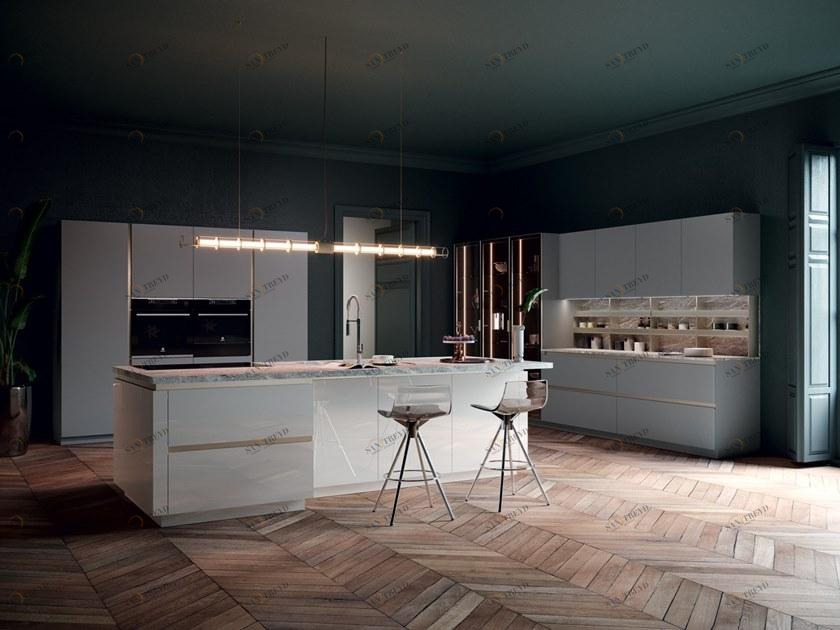 Febal Casa Кухня с островом без ручек sun-id-1348061