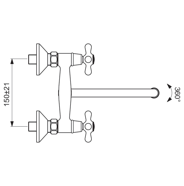 BA122AA Смеситель для умывальника VIDIMA RETRO - Вид №2