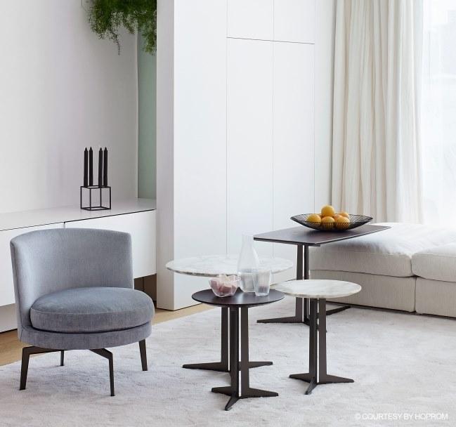 Flexform Круглый мраморный журнальный столик с подставкой 3 звезды Fly sun-id-1424644 - Вид №5