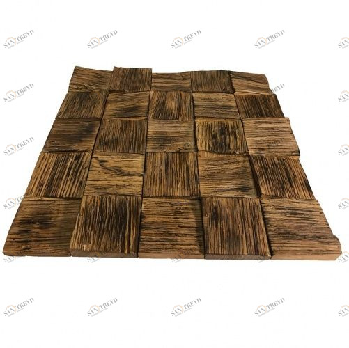 Мозаика и 3D панели из дерева Tarsi 3D 3d Колотый Обжиг 2.0.2.1.0 Дуб Селект 3д (мозаика панели), рельефная (3Д (мозаика панели), Рельефная) 300х300 мм 1401100072