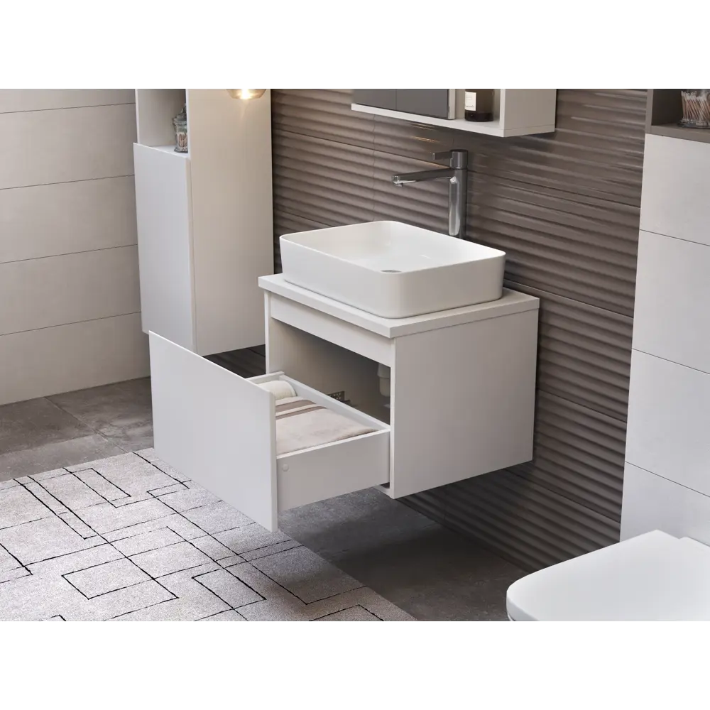 Тумба под раковину подвесная Vigo Matteo 60 см цвет белый STLM-2021675 - Вид №7