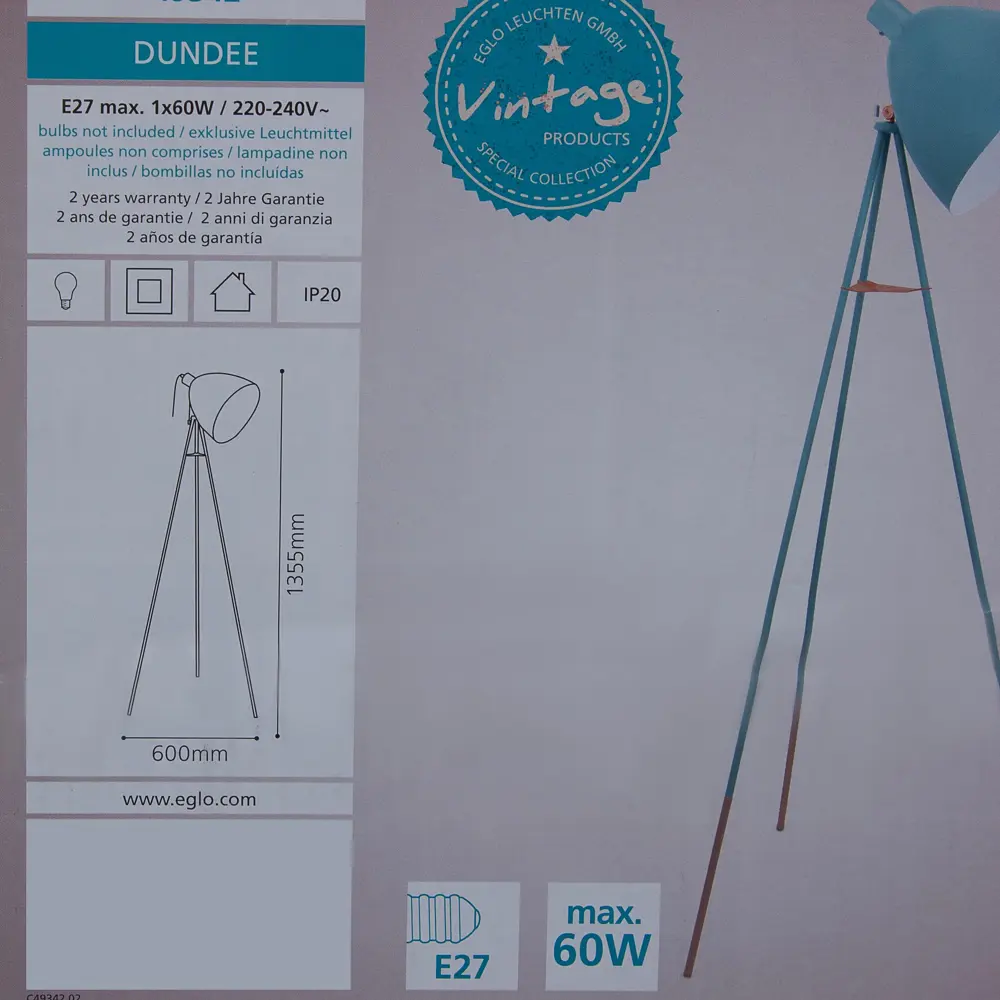 Торшер Eglo «Dundee» 1xE27x60 Вт, цвет мятный 18720541 STLM-2041282  - Вид №5