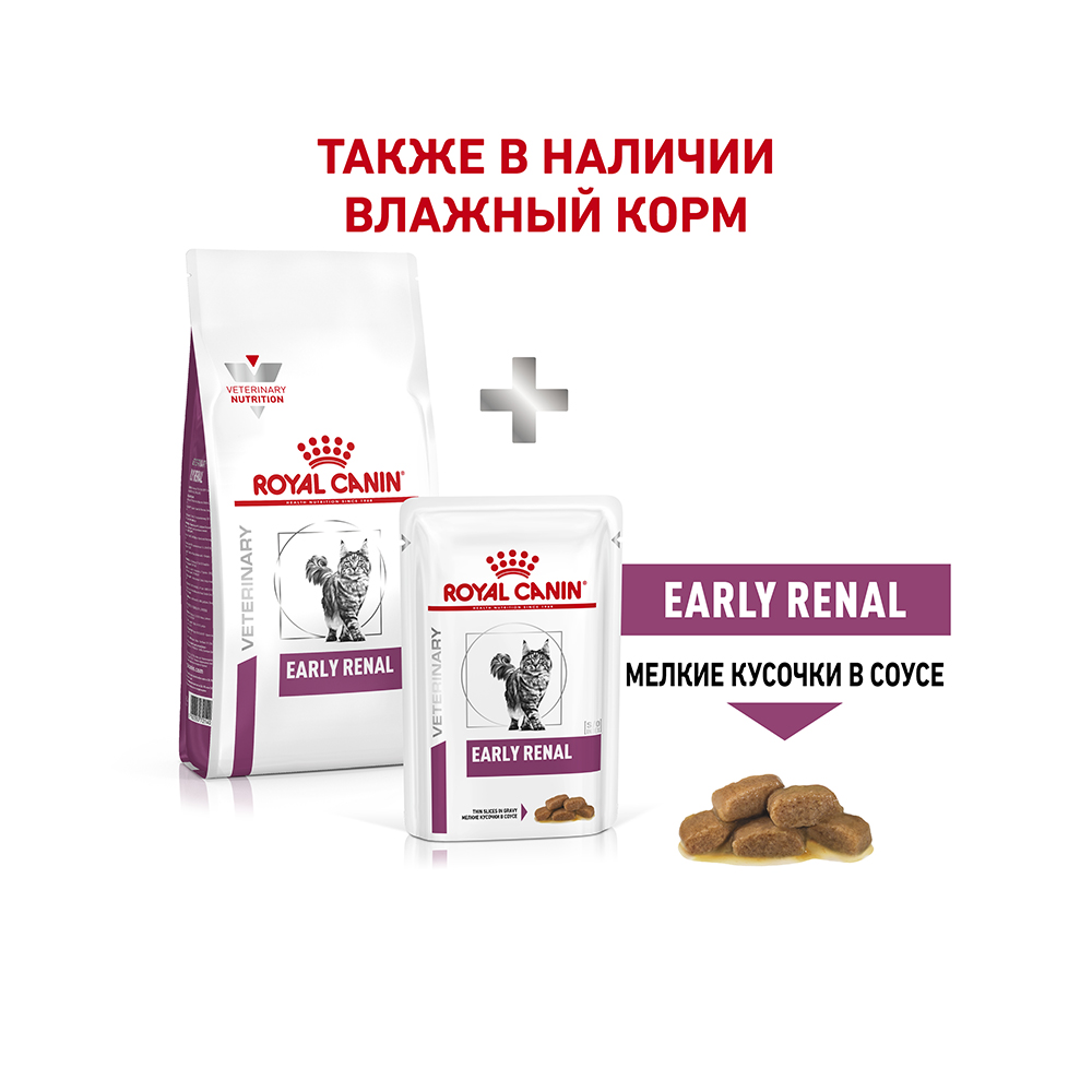 ПР0056145 Корм для кошек Vet Diet Early Renal при ранней стадии почечной недостаточности сух. 1,5кг ROYAL CANIN  - Вид №1