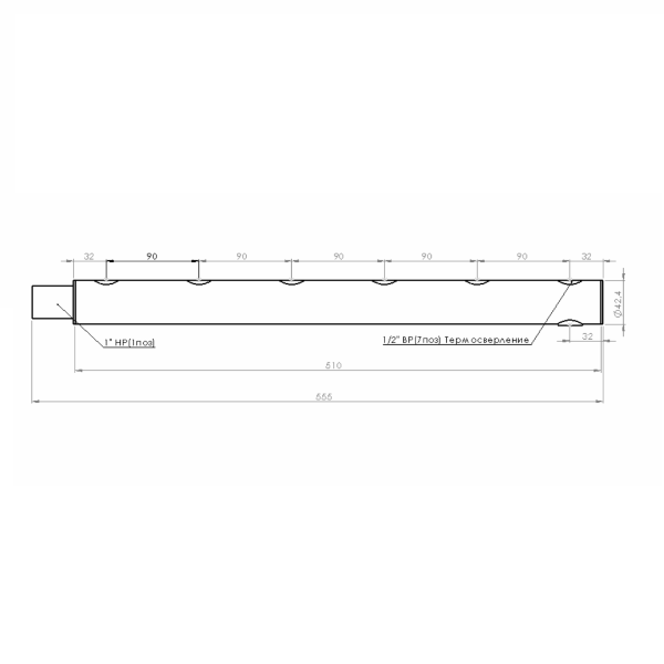 Купить Коллектор из нержавеющей стали на 6 контура WK25-6 T Прокситерм WK256T - Вид №1