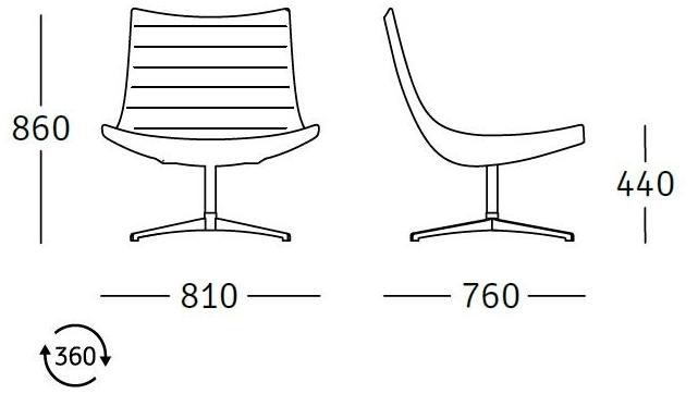 ROSSIN Вращающееся кресло с кожаной обивкой Luc sun-id-1502681 - Вид №3