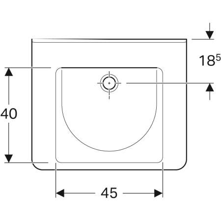 128667000 Раковина Geberit Renova Comfort Square, безбарьерная Geberit  - Вид №24